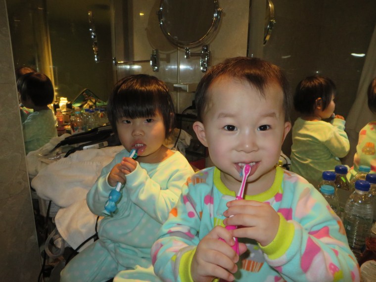 Teeth brushing time!